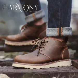 Mid-Cut Tooling Leather British Style Men's Chukka Boot
