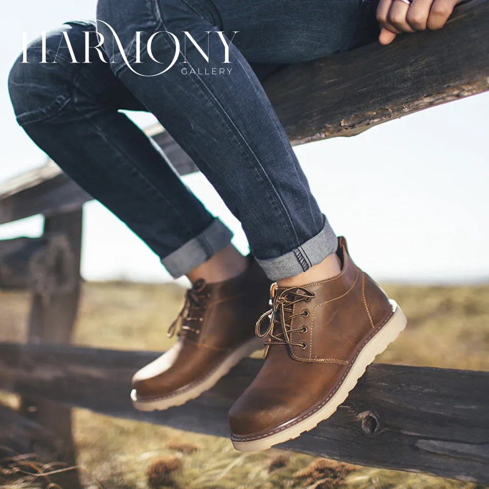 Mid-Cut Tooling Leather British Style Men's Chukka Boot