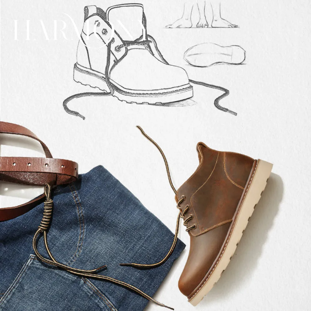 Mid-Cut Tooling Leather British Style Men's Chukka Boot