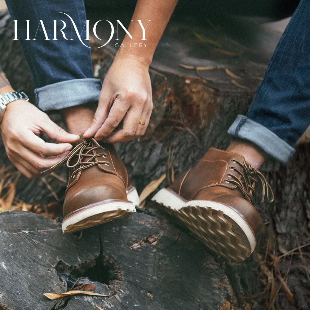 Mid-Cut Tooling Leather British Style Men's Chukka Boot