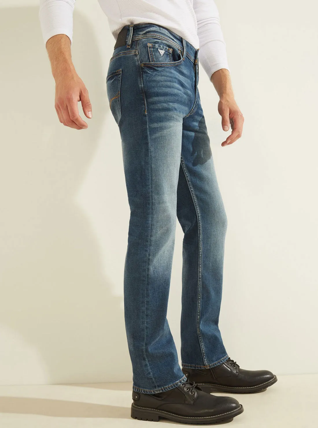 Mid-Rise Regular Straight Denim Jeans In Delta Wash