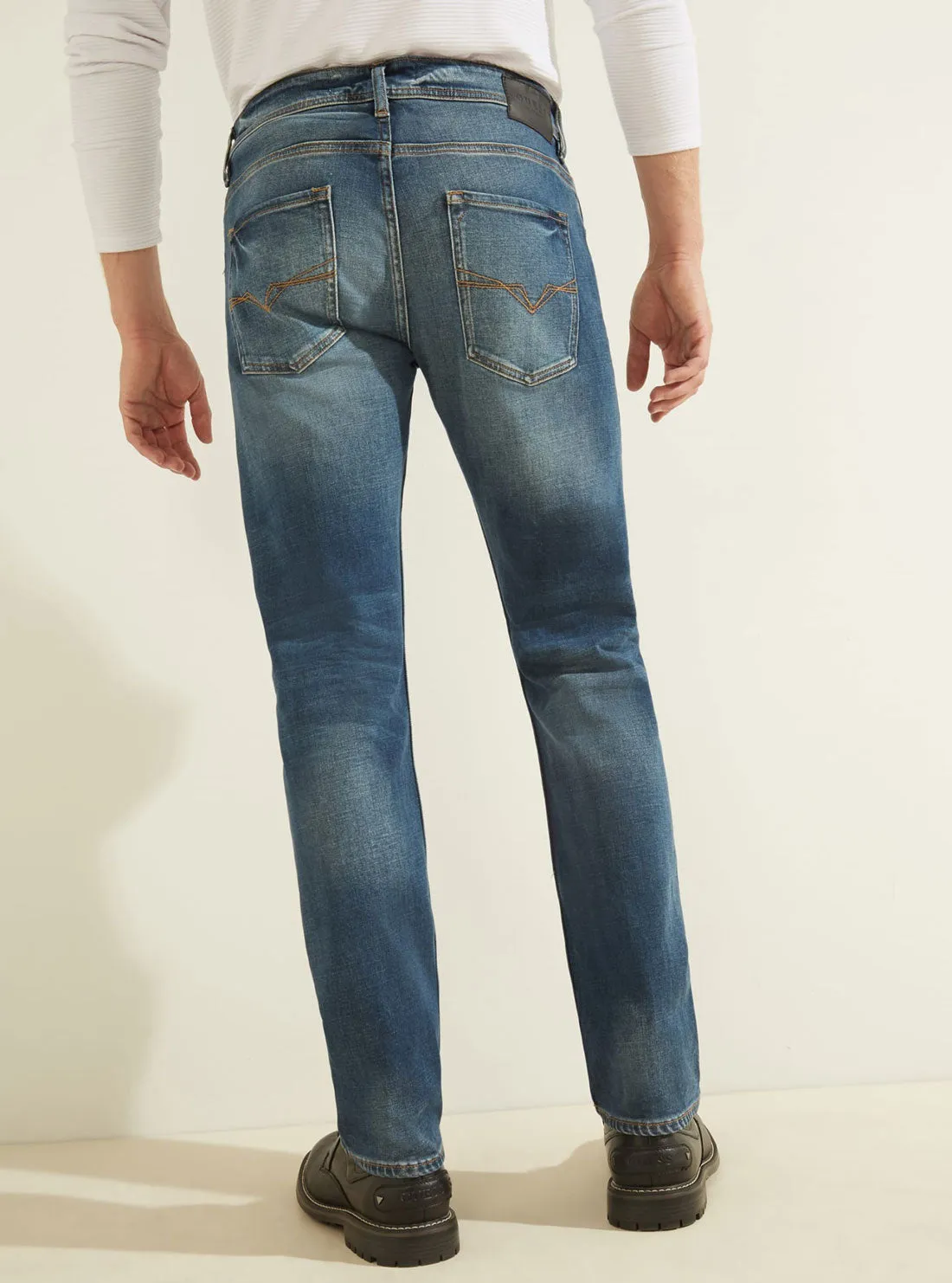 Mid-Rise Regular Straight Denim Jeans In Delta Wash