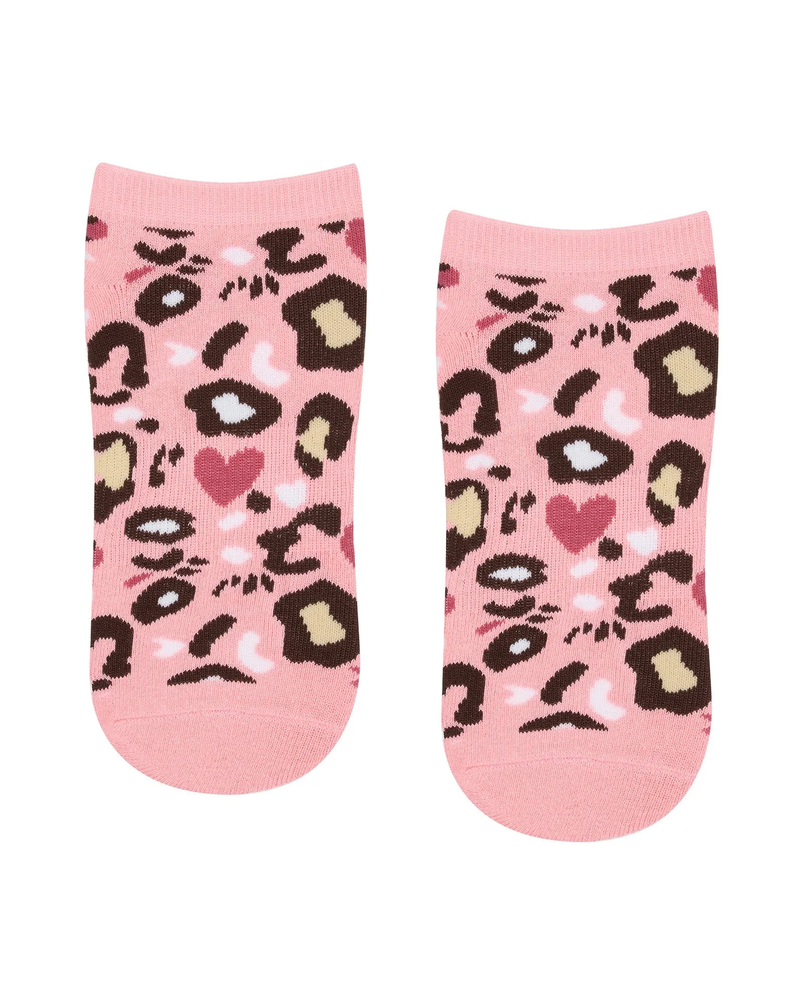Move Active Classic Low Rise Grip Socks - Cheetah Heart