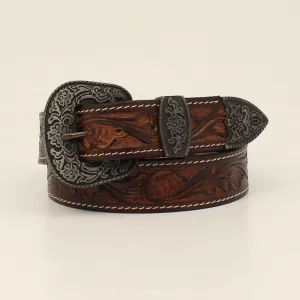 N2714302 Men's Nocona HDX Floral Tooled Brown Belt