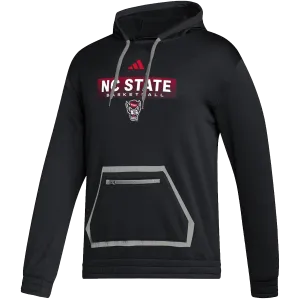 NC State Wolfpack adidas Black 2024 Basketball Pre-Game Hooded Sweatshirt