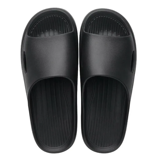 New Men Slippers Indoor Home Summer Beach Ourdoor Slides Ladies Solid Slipers Platform Mules Shoes Woman Flats Zapatos
