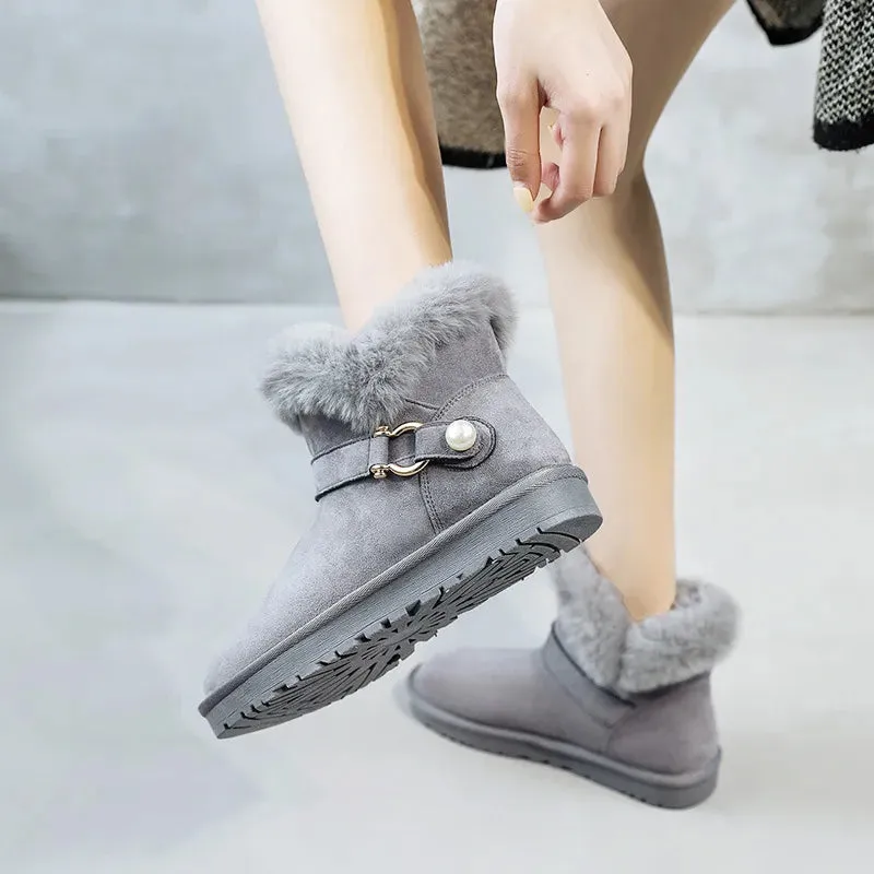 New Winter Velvet Snow Boots Round Head