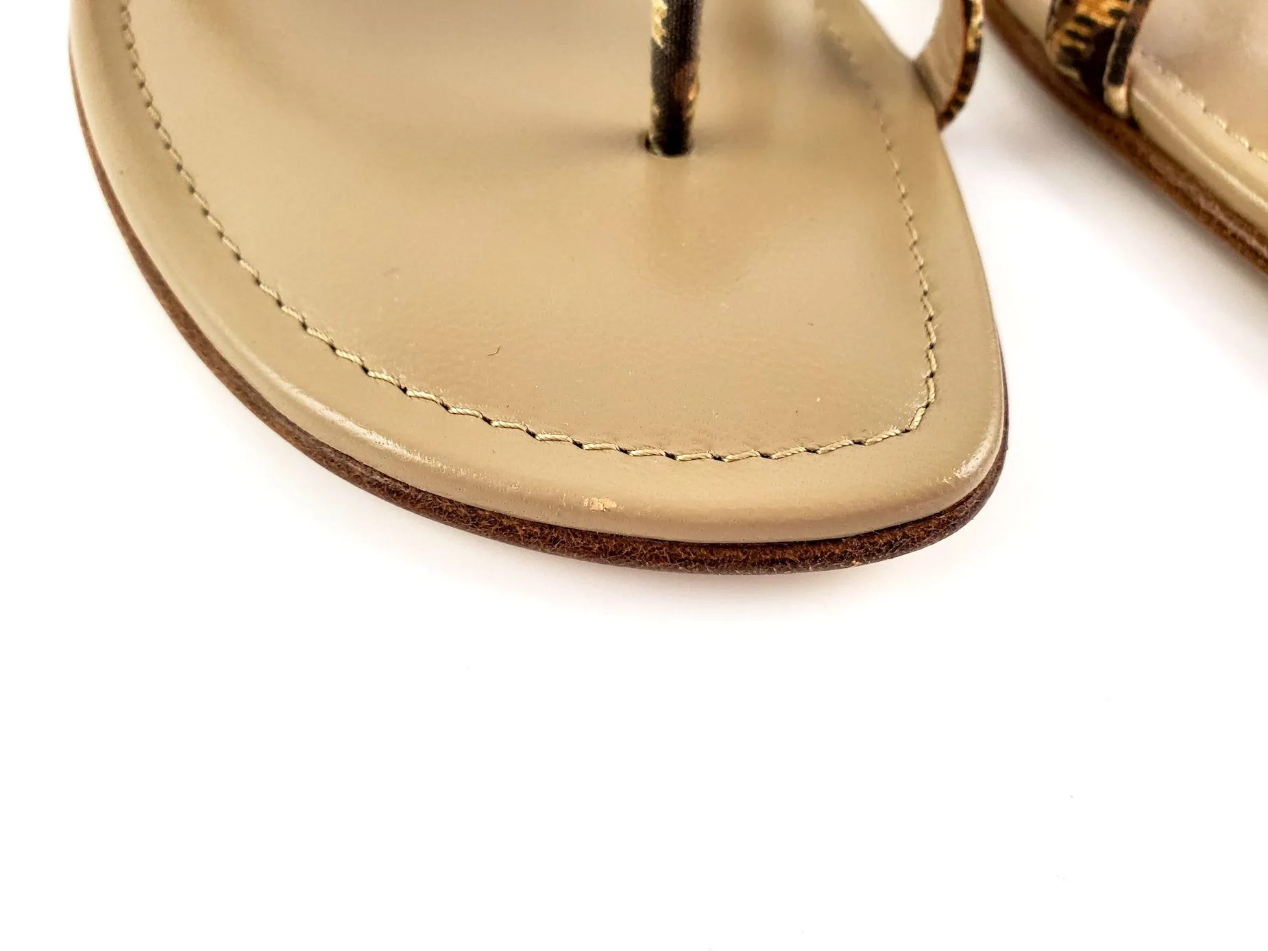 NIB Manolo Blahnik Beige Susa Leopard Slide Sandals 39