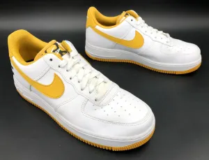 Nike Air Force 1 '07 LV8 Dbl. Swoosh - White/Ginger Men's Sneakers - Sz 8 ( COA)