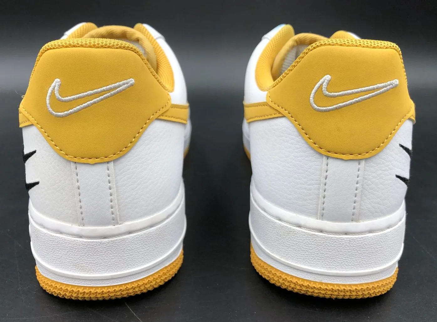 Nike Air Force 1 '07 LV8 Dbl. Swoosh - White/Ginger Men's Sneakers - Sz 8 ( COA)