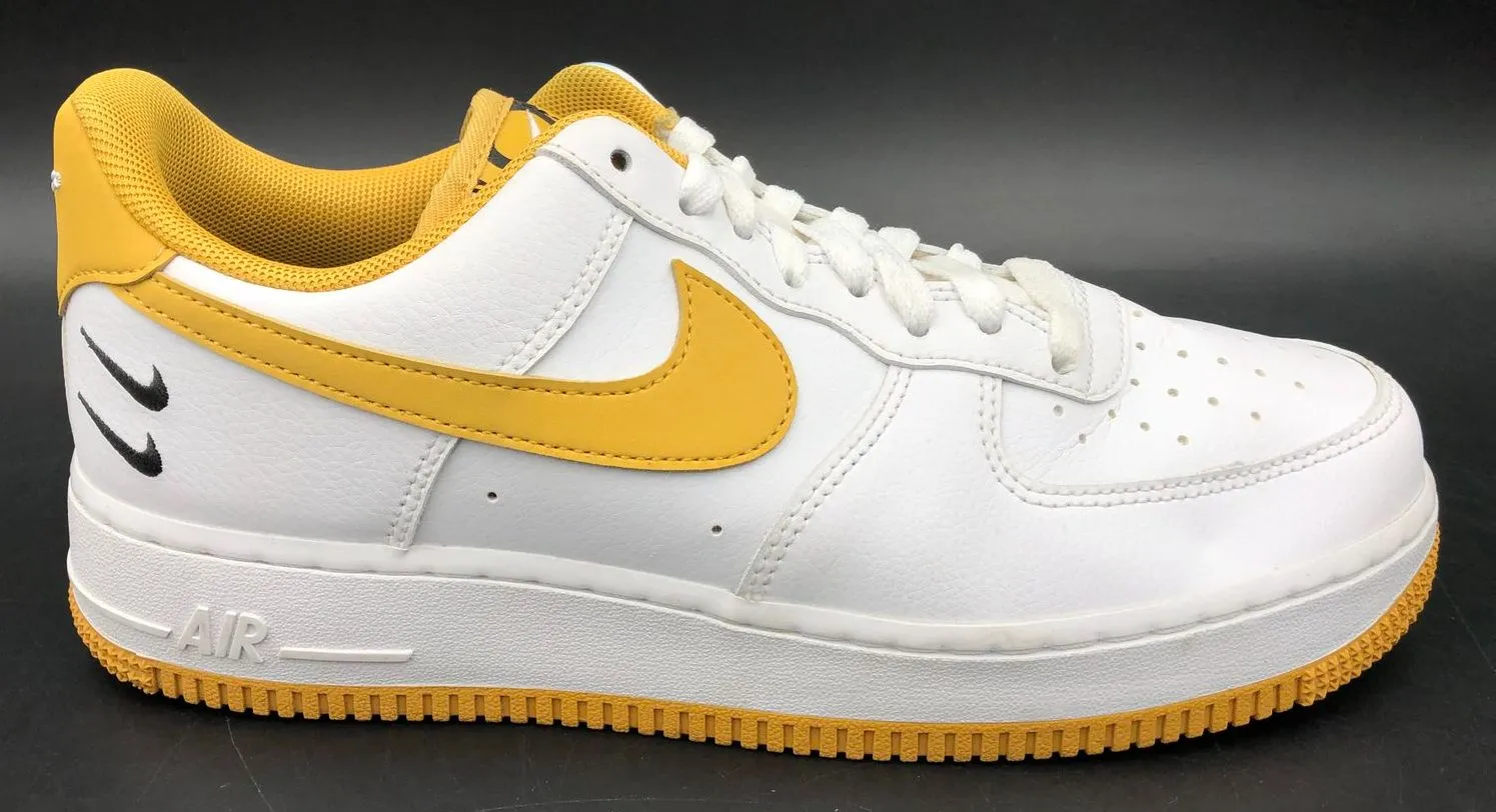Nike Air Force 1 '07 LV8 Dbl. Swoosh - White/Ginger Men's Sneakers - Sz 8 ( COA)