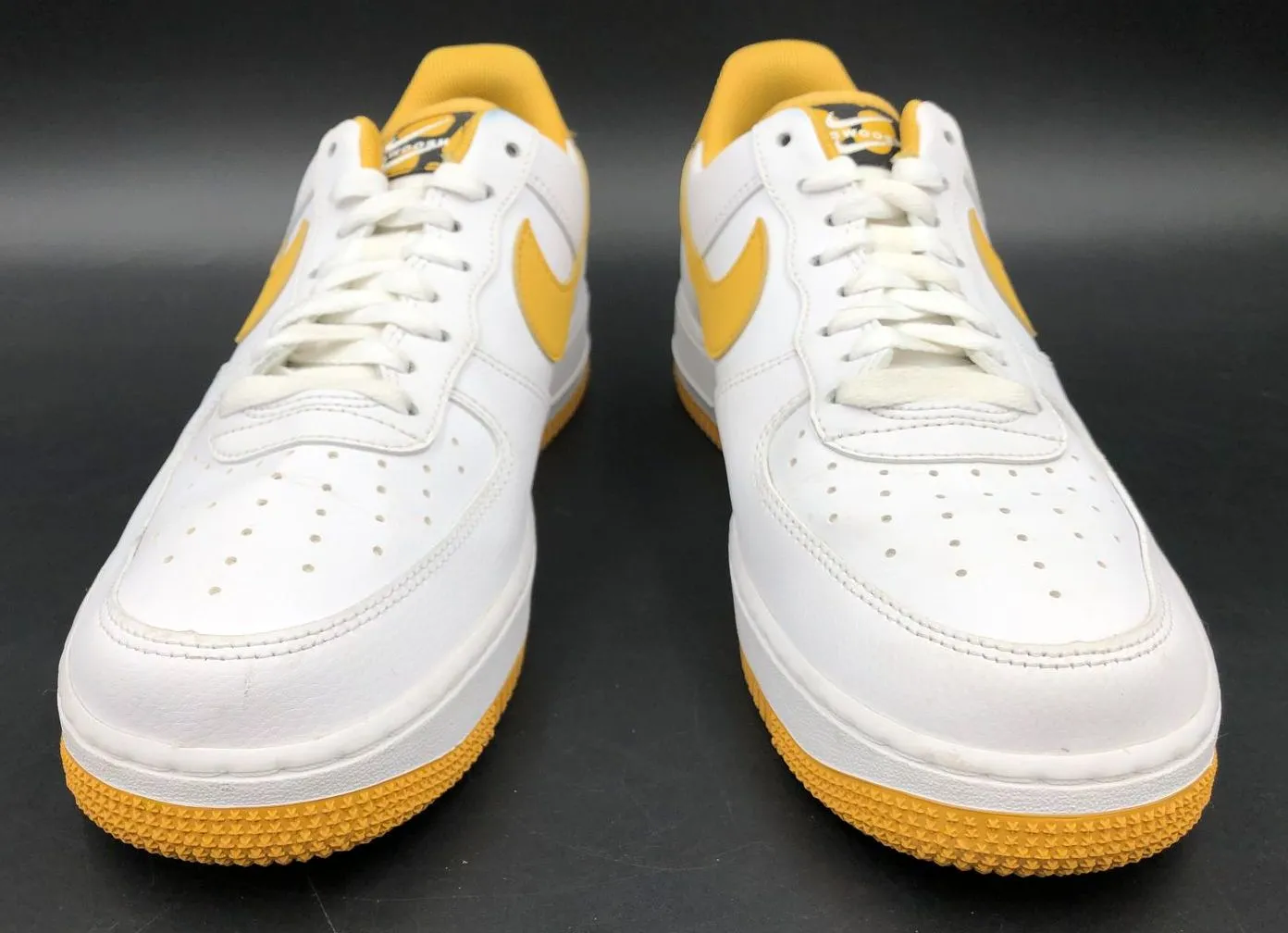 Nike Air Force 1 '07 LV8 Dbl. Swoosh - White/Ginger Men's Sneakers - Sz 8 ( COA)