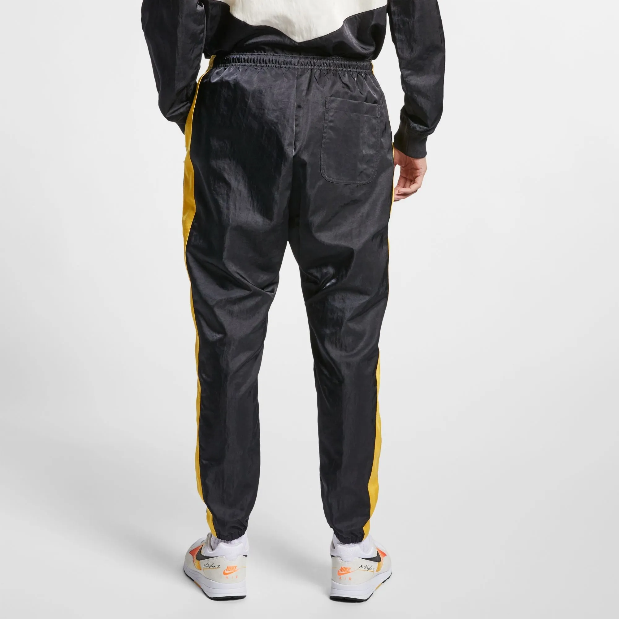 Nike Sportswear Men's Pants Black-Yellow Stripe