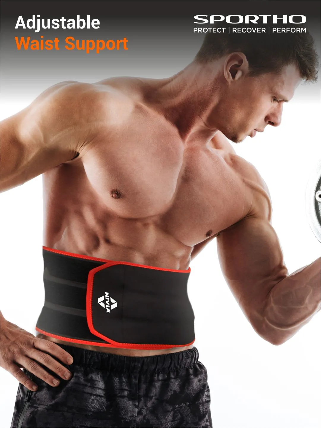 Nivia Orthopedic Performance Waist Support - Black/Red