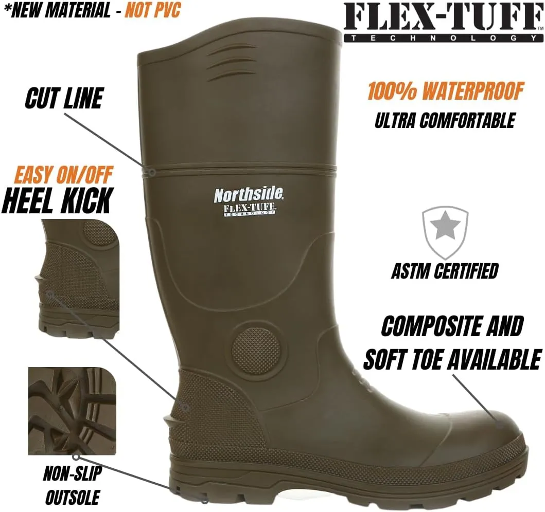 Northside Mens Walcot CT FLEX-TUFF Protective Waterproof Work Boots - Composite Toe Comfort Insole Rubber Boot - Lightweight Chore Boots