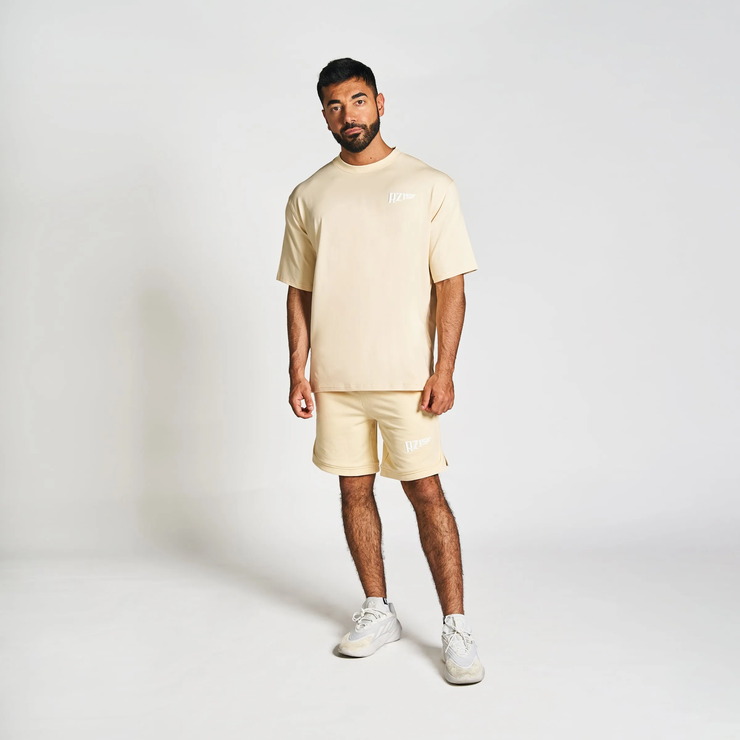 Oversized Drop-Shoulder T-Shirt - Macadamia