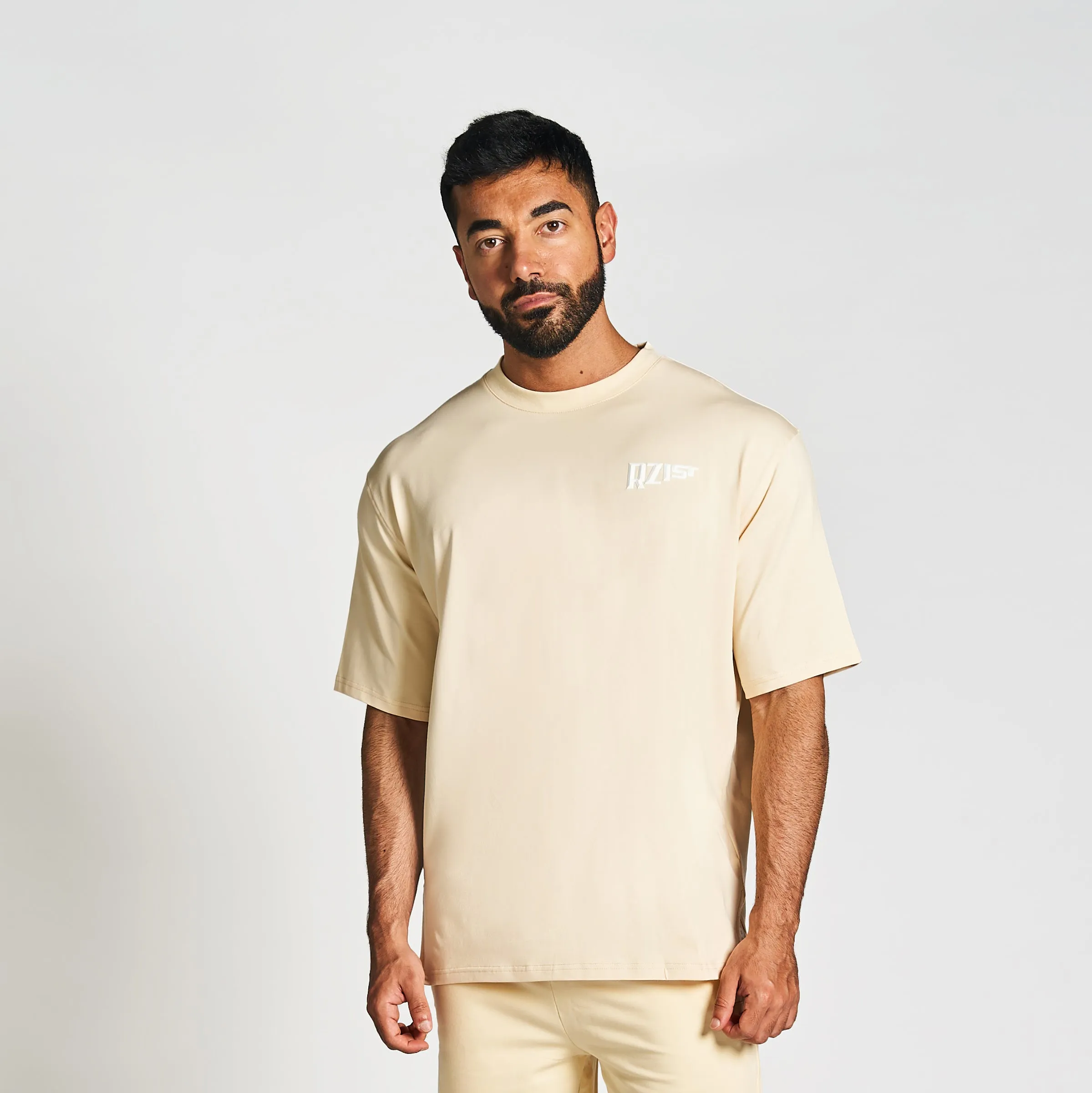 Oversized Drop-Shoulder T-Shirt - Macadamia