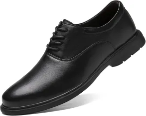 Oxford Shoes for Men Lace Up Round Toe Leather Shoes Non Slip Low Top Rubber Sole Slip Resistant Anti-Slip Party Classic Modern Formal Leather Shoes Casual Loafers