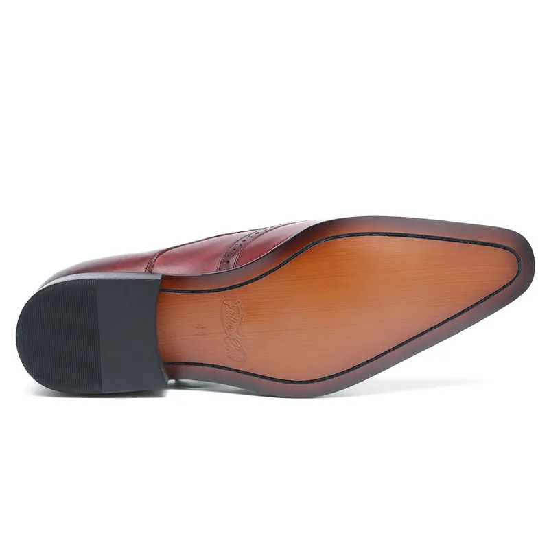 Perforated Wingtip Men Double Monk Strap