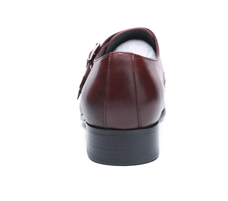 Perforated Wingtip Men Double Monk Strap