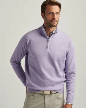 Peter Millar Coolspun Cotton Quarter-Zip Sweater (Wildflower)