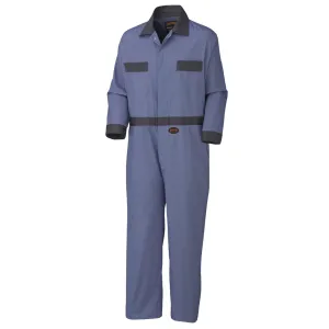 Pioneer Men's 100% Cotton Work Coveralls 5133, Unlined 8oz Heavy-Duty Fabric, Concealed Brass Button Closure, 7 Pockets, Adjustable Snap Wrists | Sizes 36-60