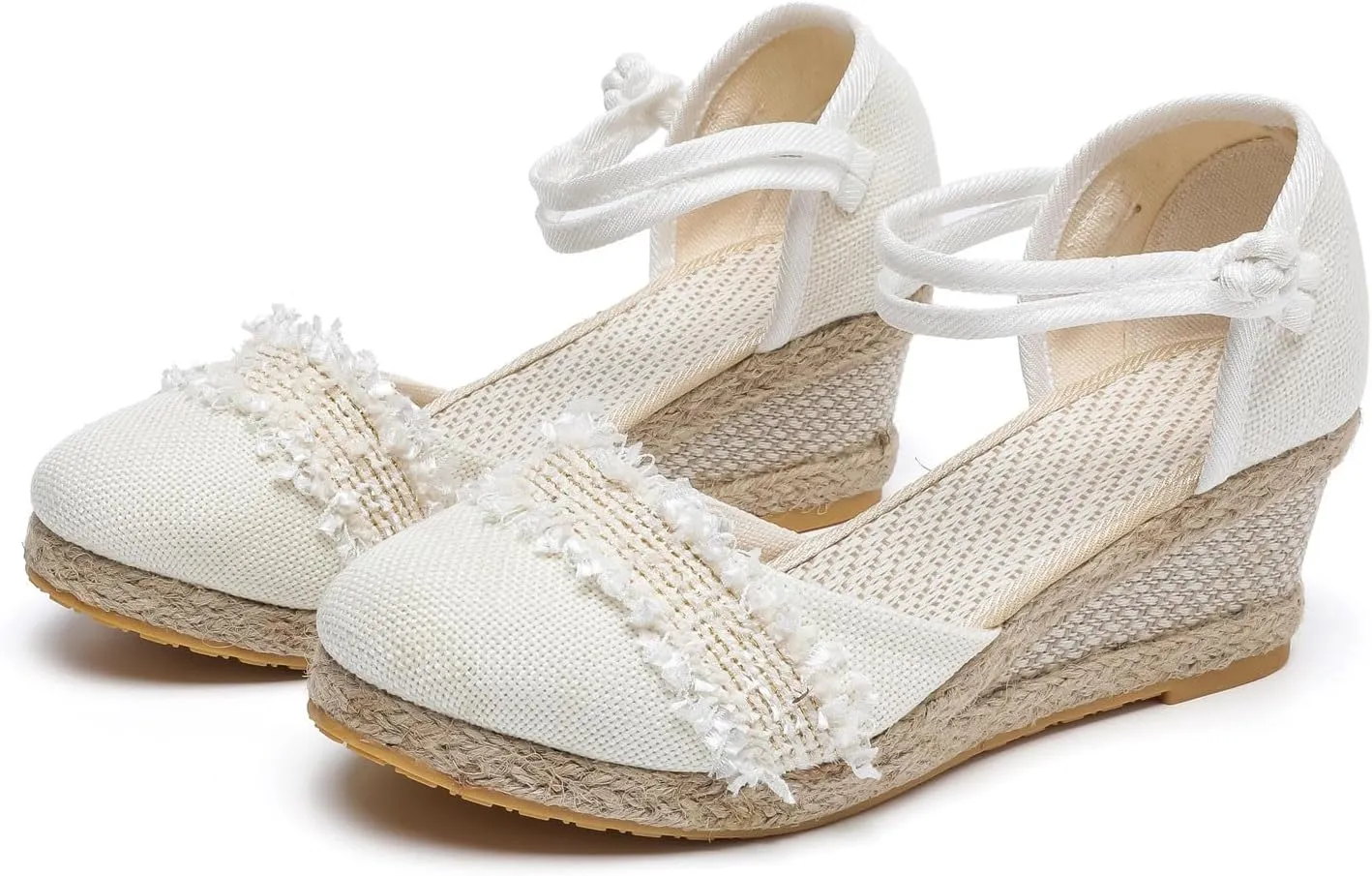 Platform Wedges Sandals for Women,Summer Closed Toe Sandals Women Comfortable Ankle Strap Espadrilles Wedge Sandals Fashion Platform Sandals Women Casual Slip on Sandals Beach Sandals Dress Shoes