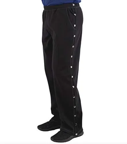 Post Surgery Tearaway Pants - Men's - Women's - Unisex Sizing (Black, Small)