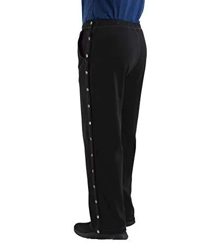 Post Surgery Tearaway Pants - Men's - Women's - Unisex Sizing (Black, Small)