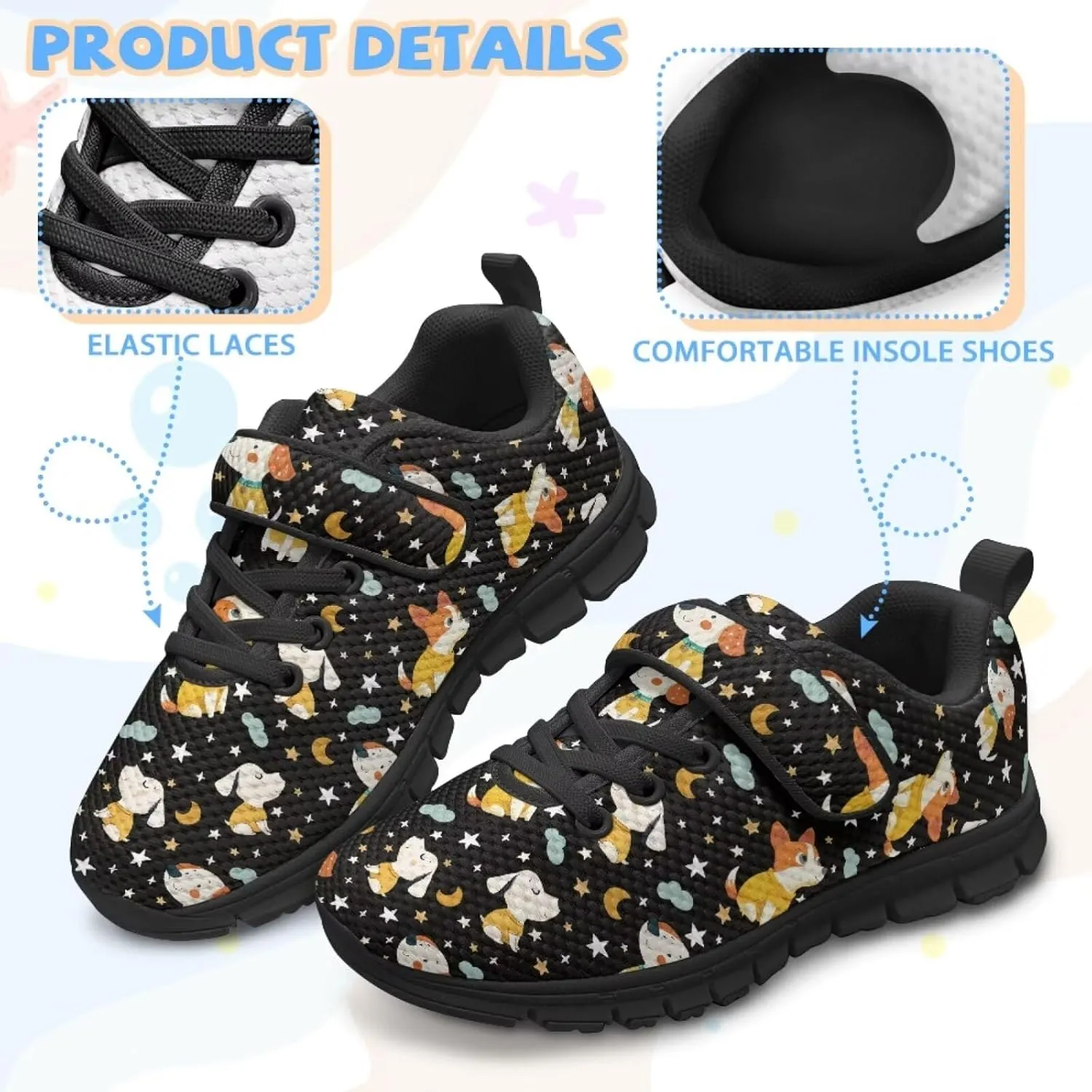 Puppy Dog Girls Boys Running Sneakers Hiking Shoes Fitness & Cross-Training Shoes Outdoor Sneaker