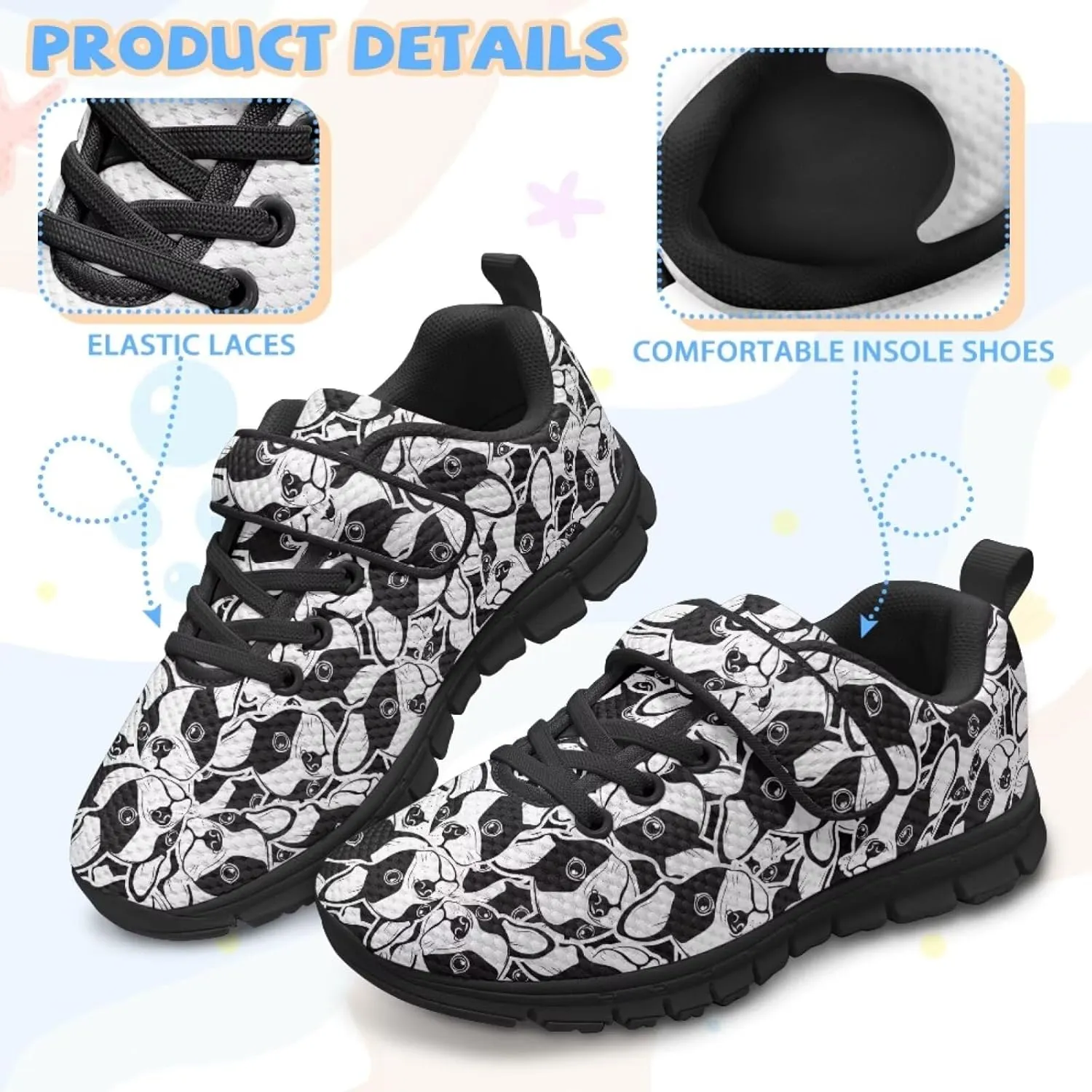 Puppy Dog Girls Boys Running Sneakers Hiking Shoes Fitness & Cross-Training Shoes Outdoor Sneaker