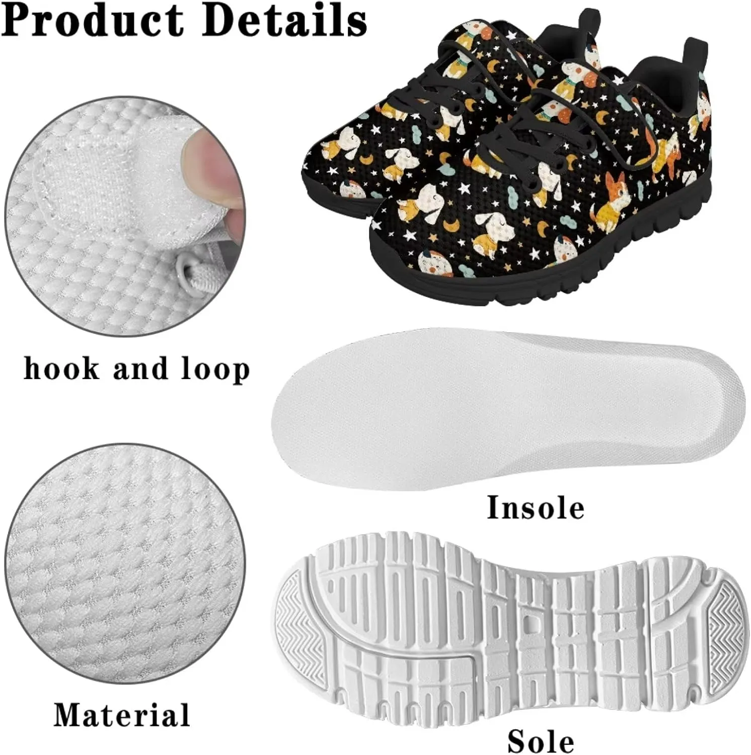Puppy Dog Girls Boys Running Sneakers Hiking Shoes Fitness & Cross-Training Shoes Outdoor Sneaker