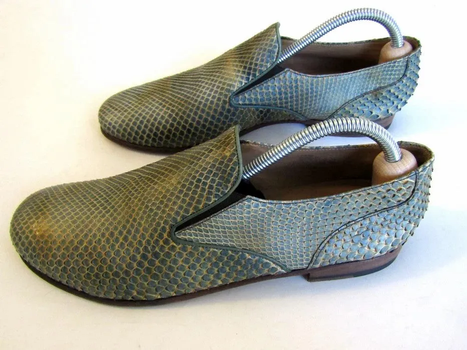 Python Snakeskin Slip On Shoes