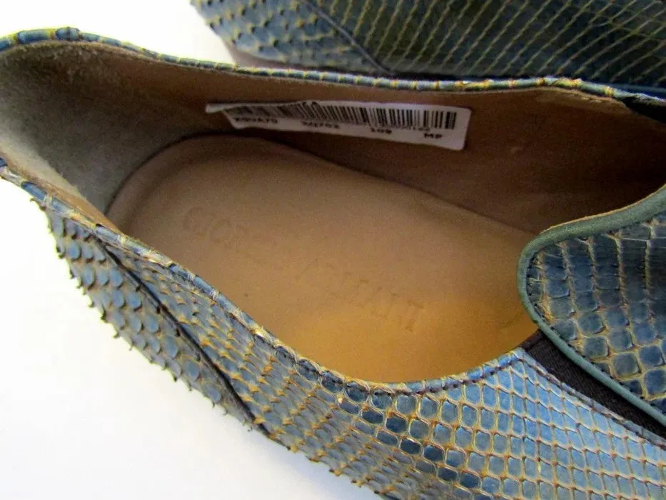 Python Snakeskin Slip On Shoes