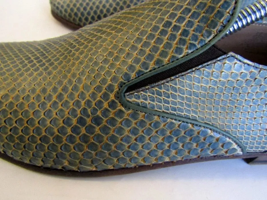 Python Snakeskin Slip On Shoes