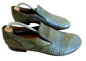 Python Snakeskin Slip On Shoes