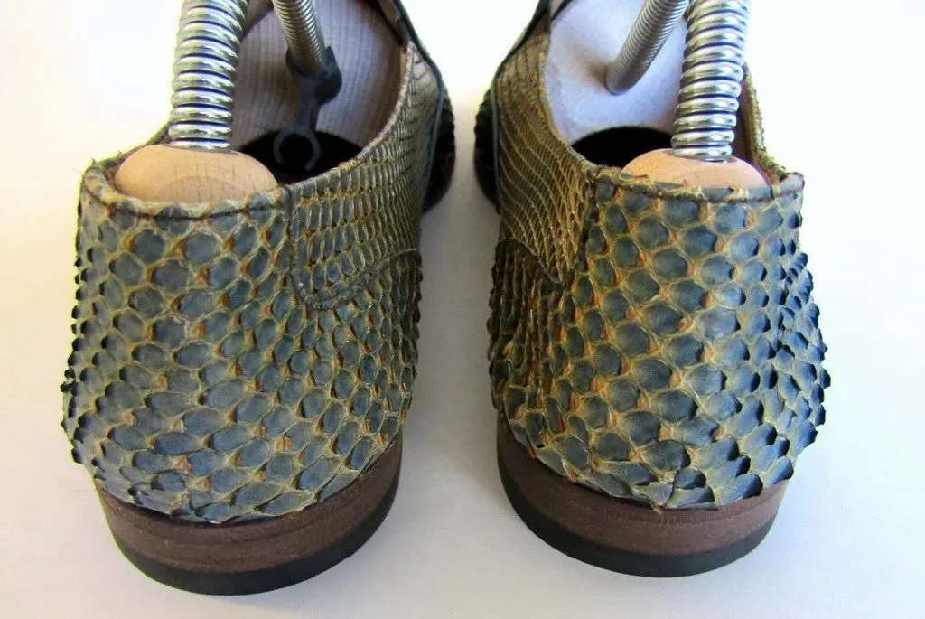 Python Snakeskin Slip On Shoes