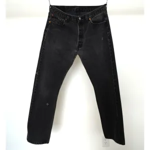 "Retail" Vintage Levi's 501 Regular Fit Straight Leg Denim Jeans Black W32 Men's