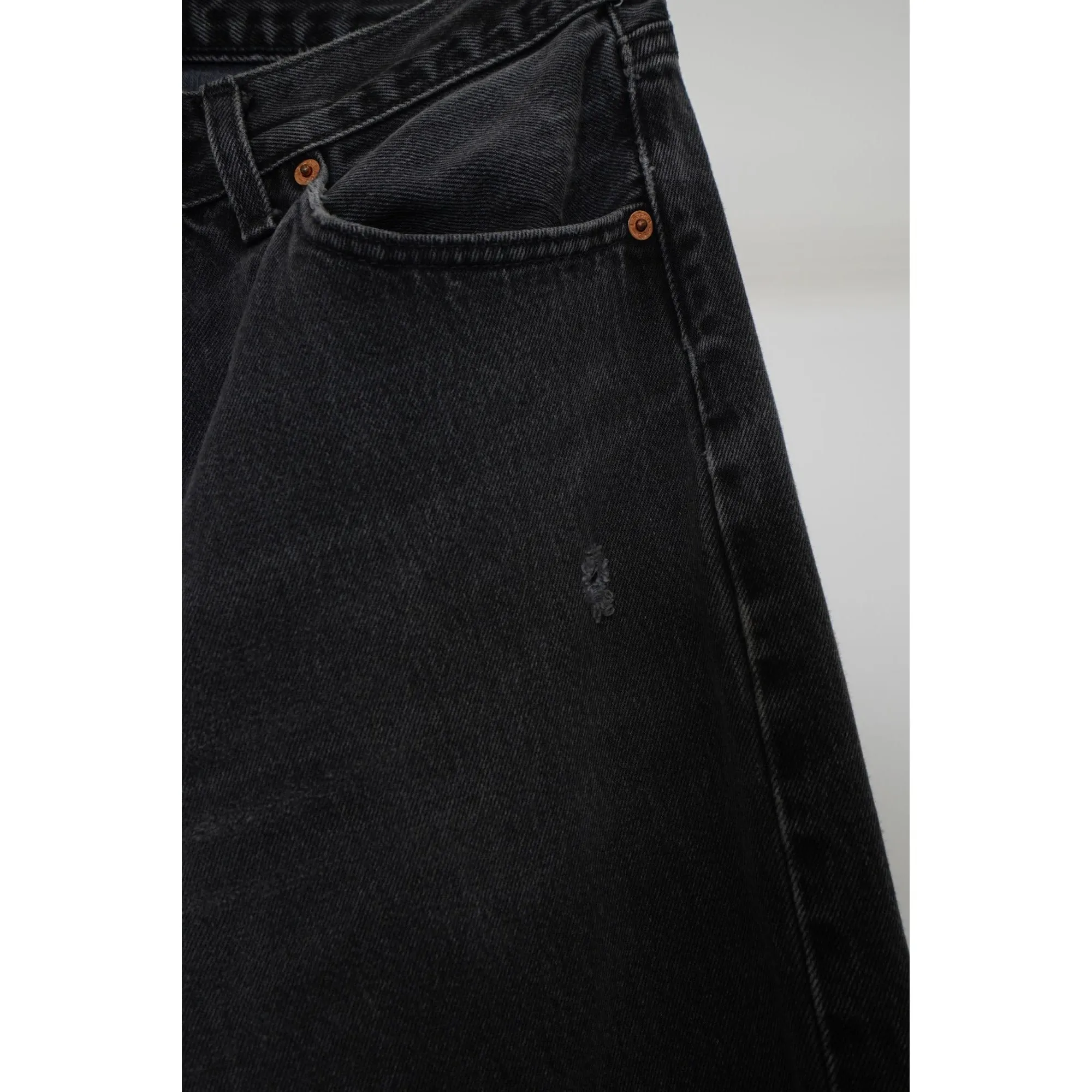 "Retail" Vintage Levi's 501 Regular Fit Straight Leg Denim Jeans Black W32 Men's