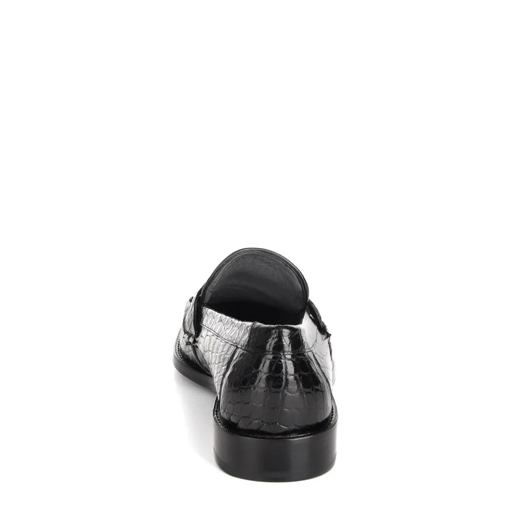 R46LPLP - Cuadra black casual dress alligator loafer moccasin for men