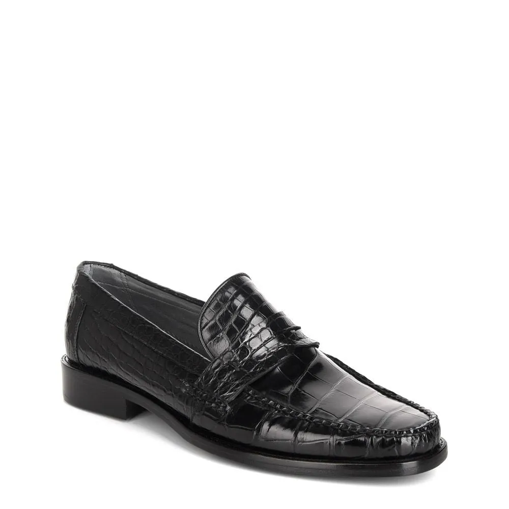 R46LPLP - Cuadra black casual dress alligator loafer moccasin for men