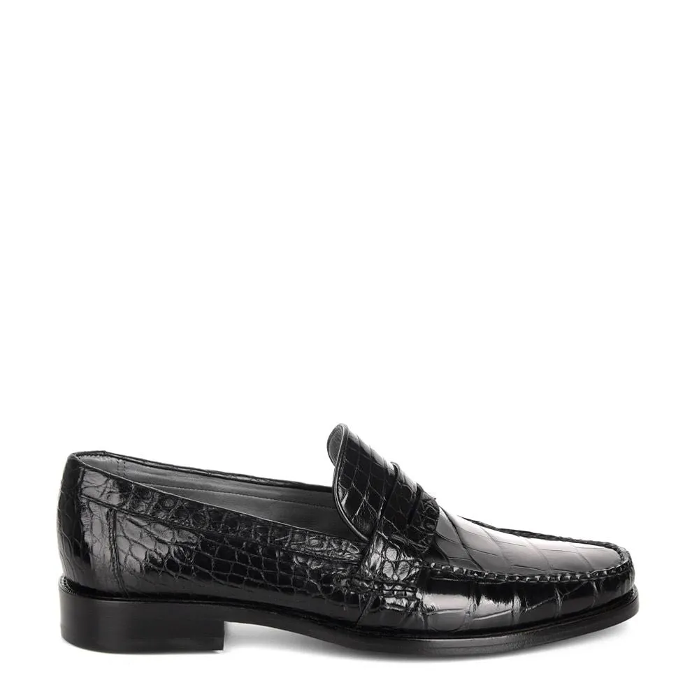 R46LPLP - Cuadra black casual dress alligator loafer moccasin for men