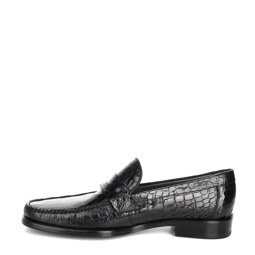 R46LPLP - Cuadra black casual dress alligator loafer moccasin for men