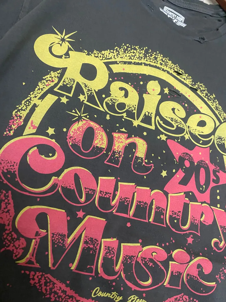 Raised On 90's Country Music Distressed T-shirt