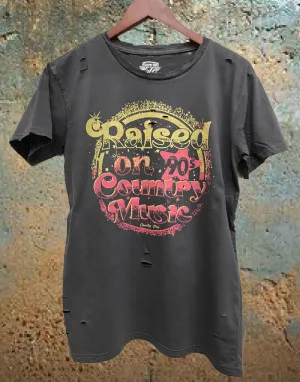 Raised On 90's Country Music Distressed T-shirt