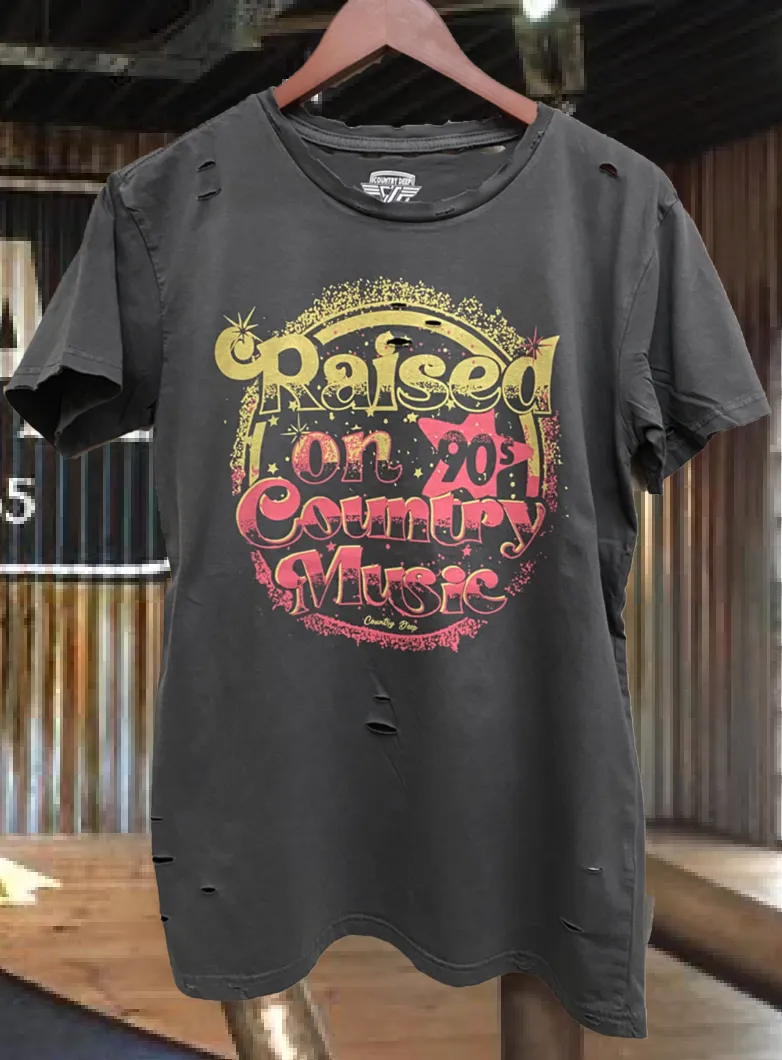 Raised On 90's Country Music Distressed T-shirt