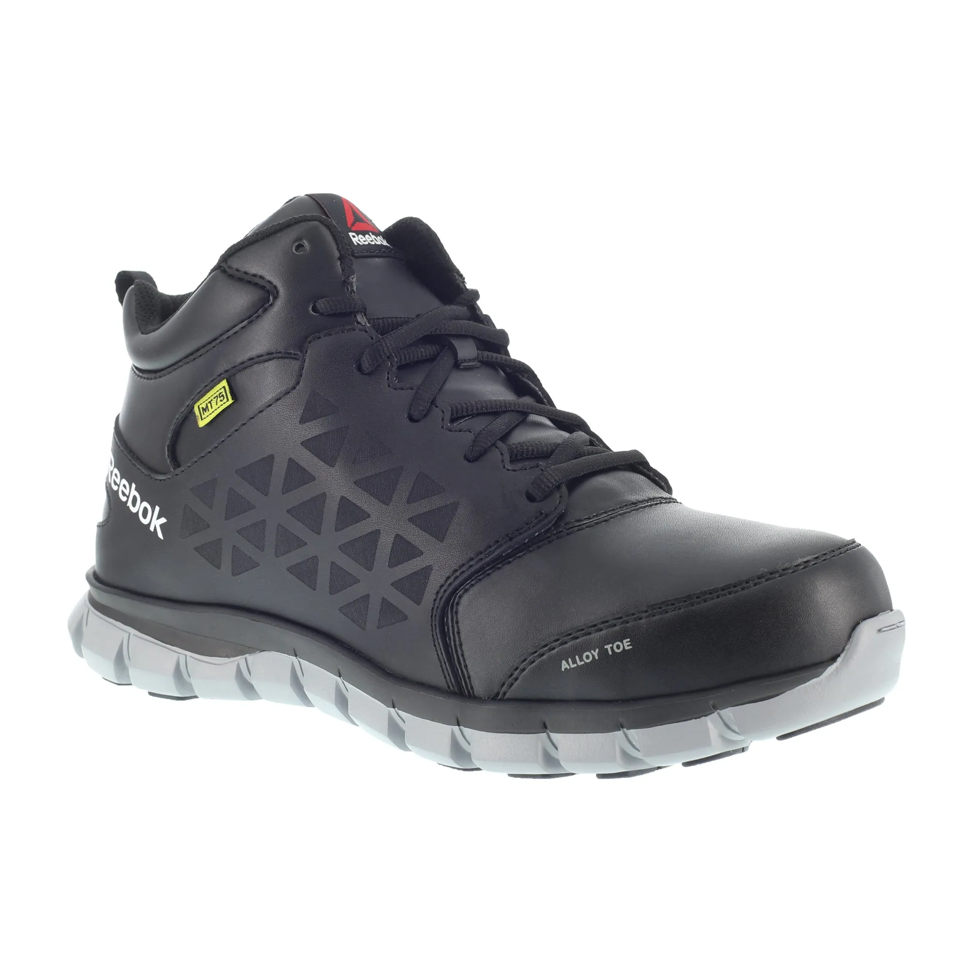 Reebok Mens Black Leather Work Boots AT MetGuard SR Lace-Up 9 M