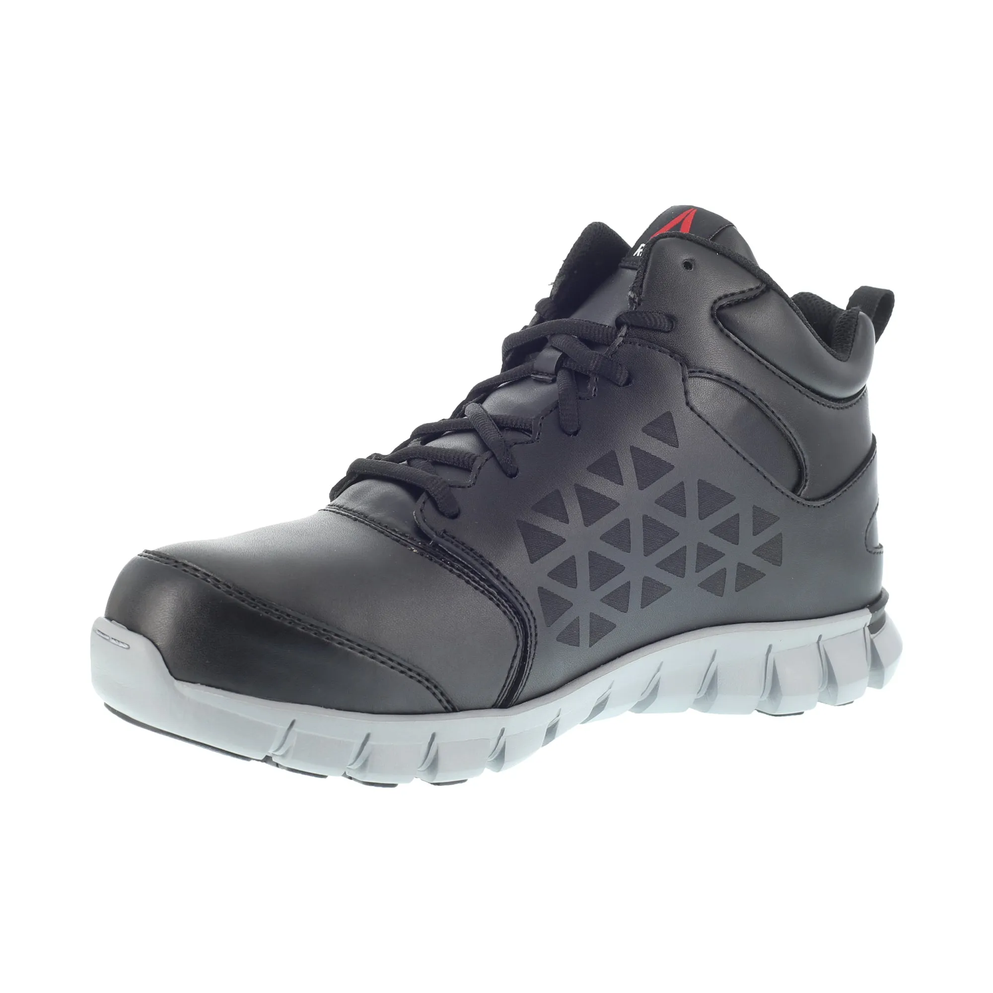 Reebok Mens Black Leather Work Boots AT MetGuard SR Lace-Up 9 M