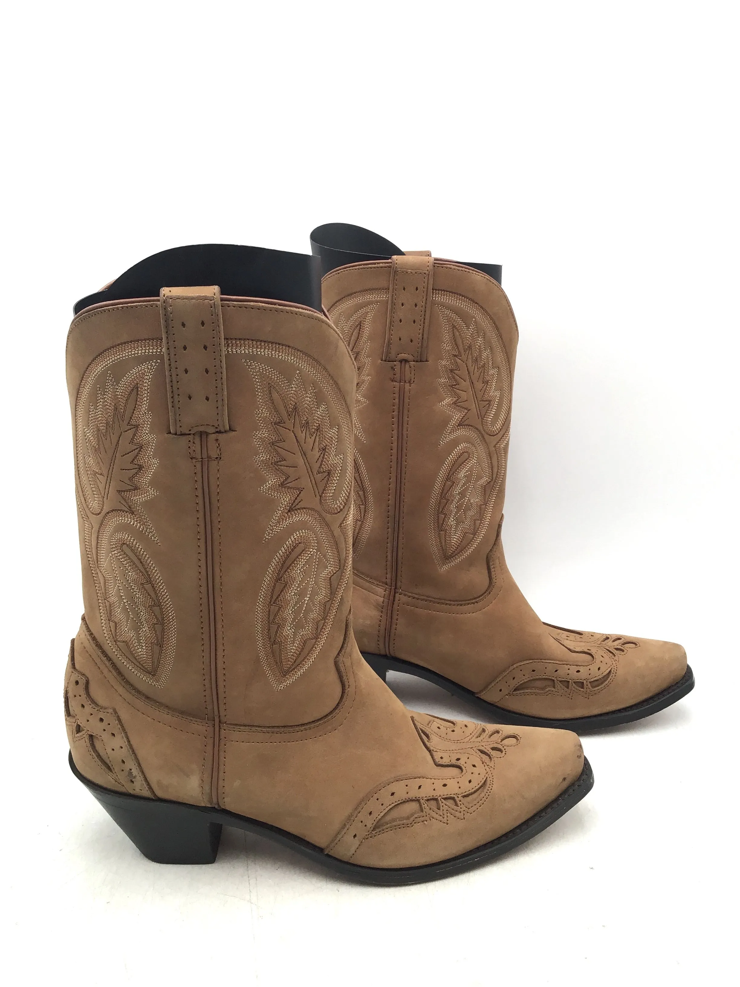 Road Wolf Men's Brown Leather Cowboy Western Boots - Size 10M