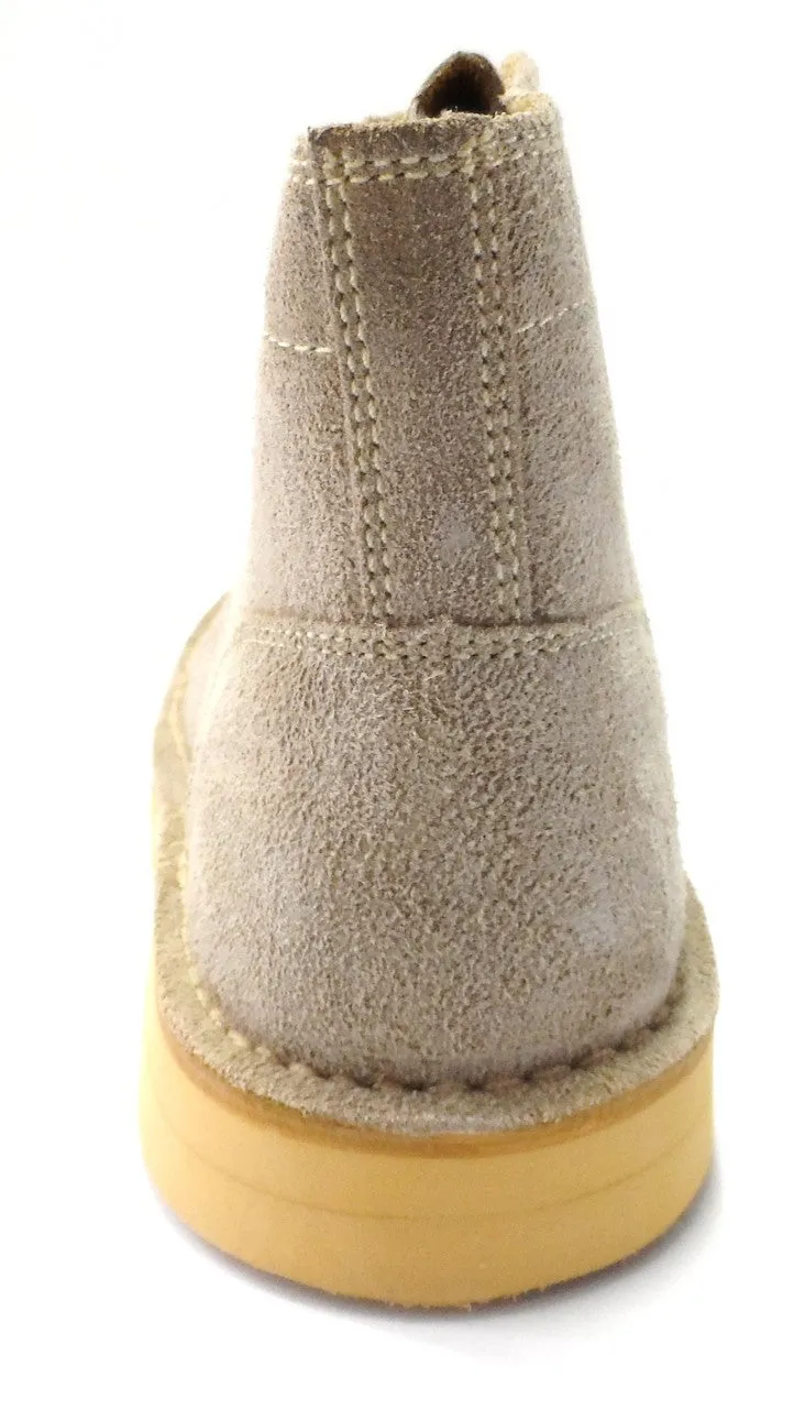 Roamers Beige 5 Eyelet Retro Mod Style Real Suede Desert Boots